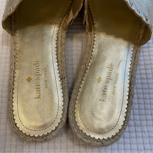 Kate Spade gold leather slides style Giovanna size 10 in good used condition - Picture 4 of 6